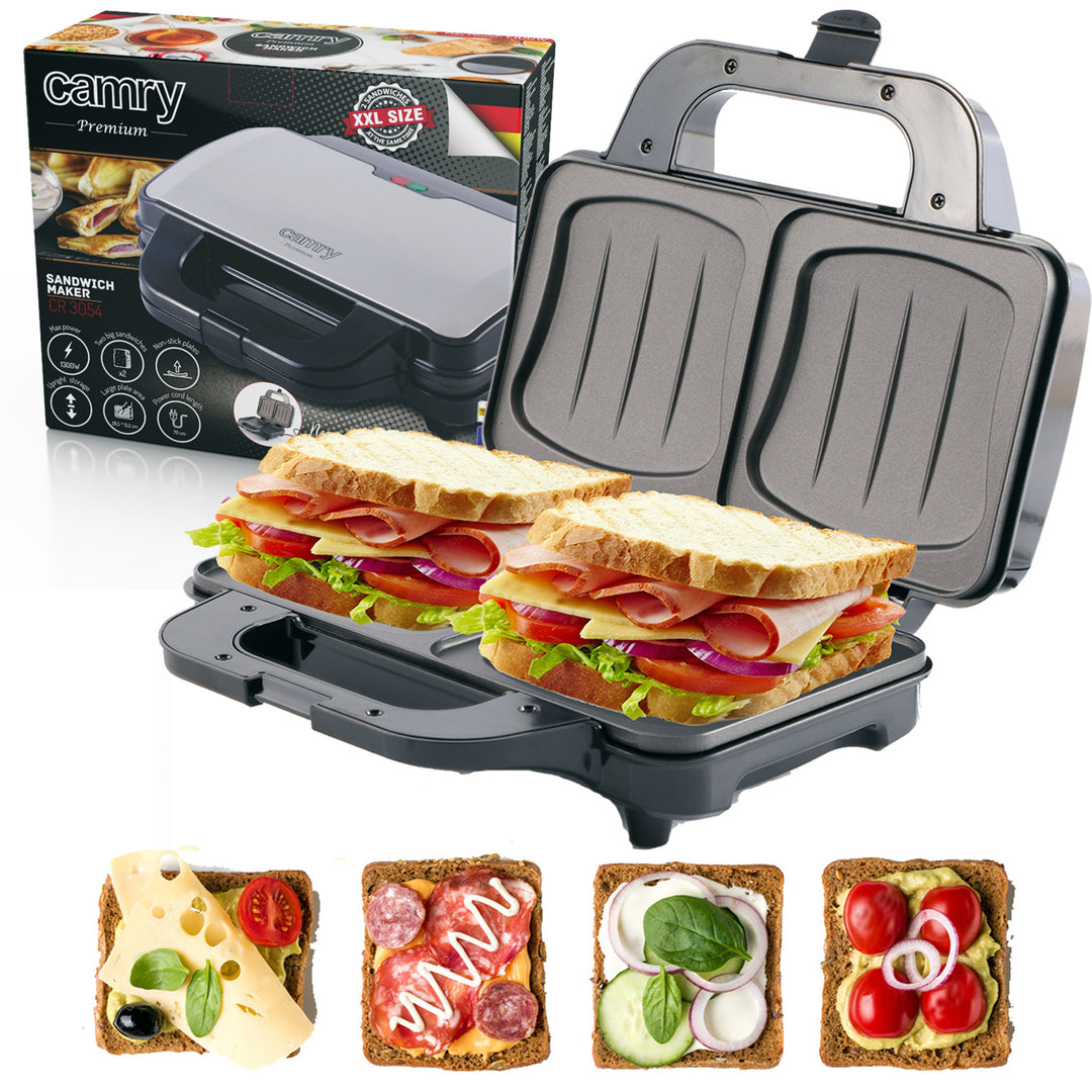 Camry sandwichgrill, för 2 smörgåsar, maximal effekt 1300 W, nonstick-beläggning, CR 3054