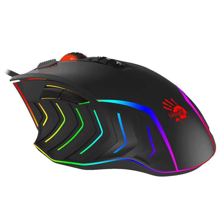 Gamingmus A4TECH, USB, 8000 DPI, metallskenor, J95 RGB Pixart (Aktiverad)