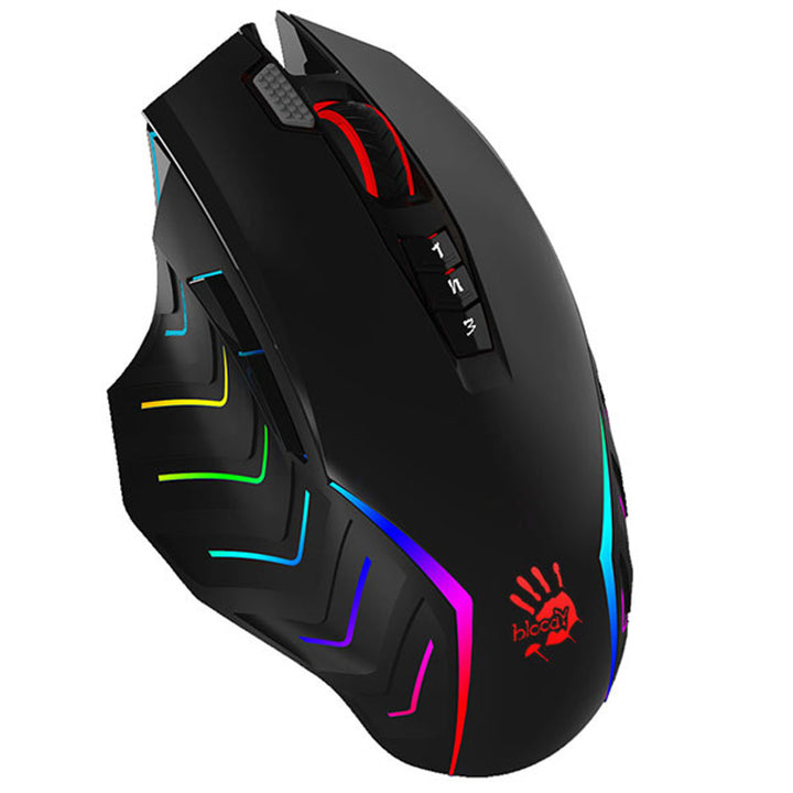 Gamingmus A4TECH, USB, 8000 DPI, metallskenor, J95 RGB Pixart (Aktiverad)