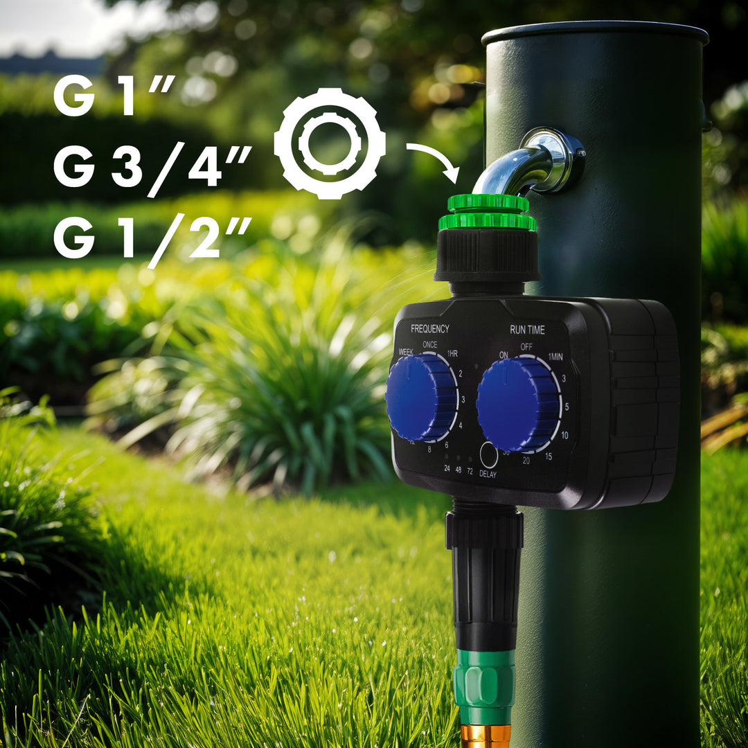 GreenBlue elektronisk bevattningsregulator, programmerare, strömförsörjning 2x 1,5V AA, GB391