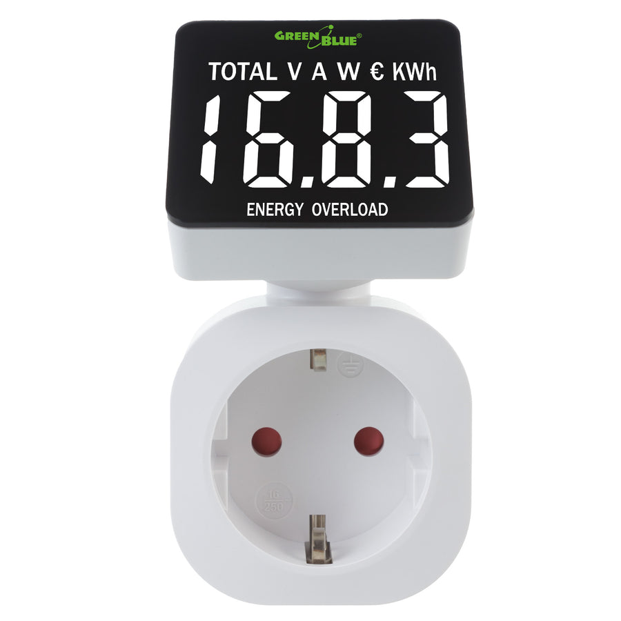 GreenBlue energimätare, wattmätare, 16A, max. 3680W, subminne, GB620 F