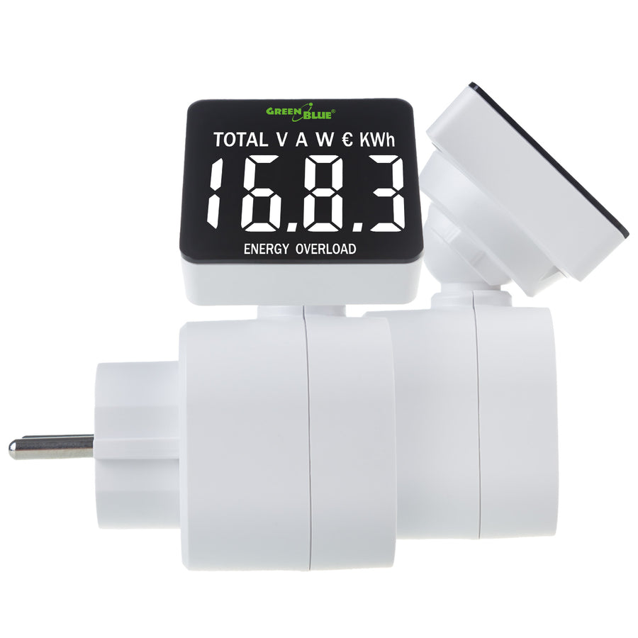 GreenBlue energimätare, wattmätare, 16A, max. 3680W, subminne, GB620 F