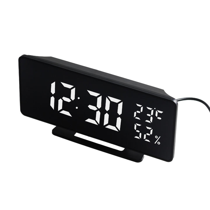 Klocka med alarm och termometer GreenBlue GB395 svart hygrometer