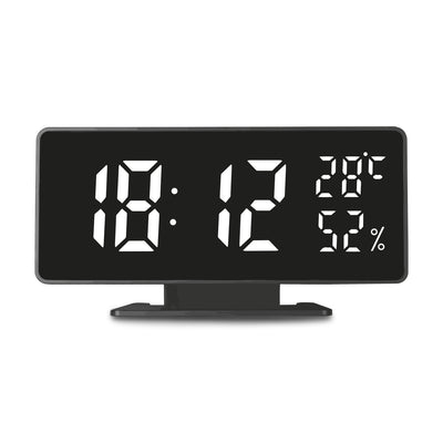 Klocka med alarm och termometer GreenBlue GB395 svart hygrometer