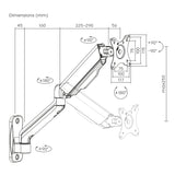 Maclean väggfäste för dubbelarmad monitor, 17-32", max 9 kg, MC-332