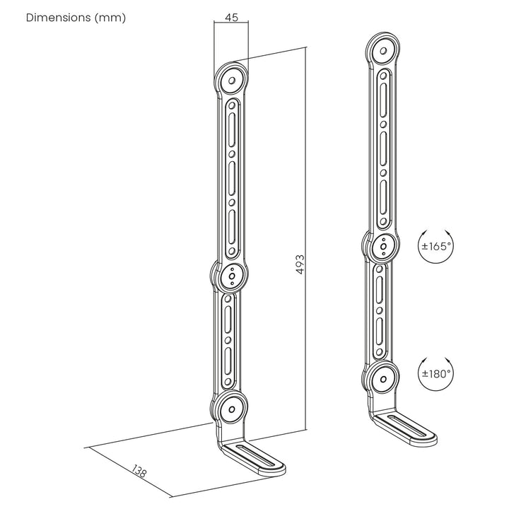 Maclean Universal VESA Soundbar Mount, max 15 kg, MC-334