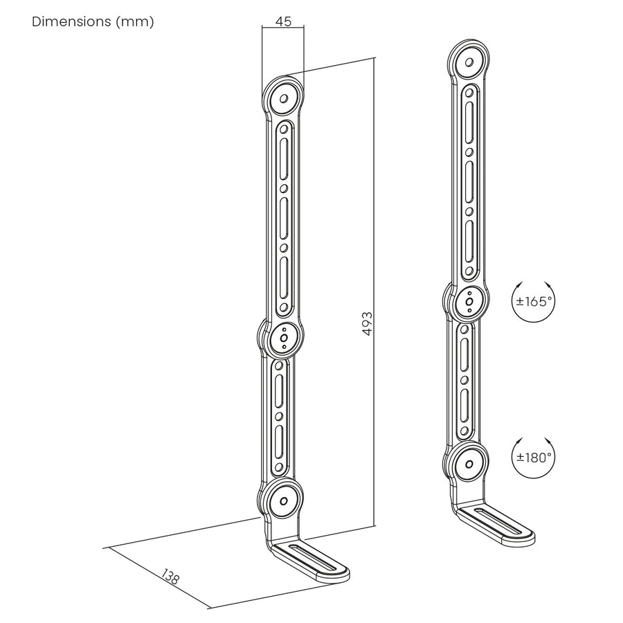 Maclean Universal VESA Soundbar Mount, max 15 kg, MC-334