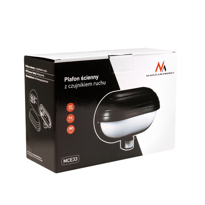 Maclean väggarmatur, med PIR-sensor, max. 60W, 180°, MCE33B + LED 6W