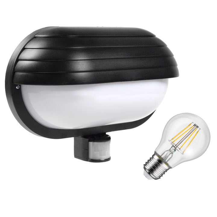 Maclean väggarmatur, med PIR-sensor, max. 60W, 180°, MCE33B + LED 6W