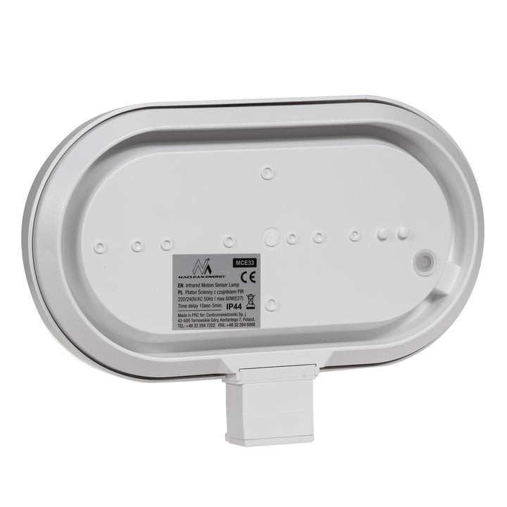 Maclean väggarmatur, med PIR-sensor, max. 60W, 180°, MCE33 W + LED 4W