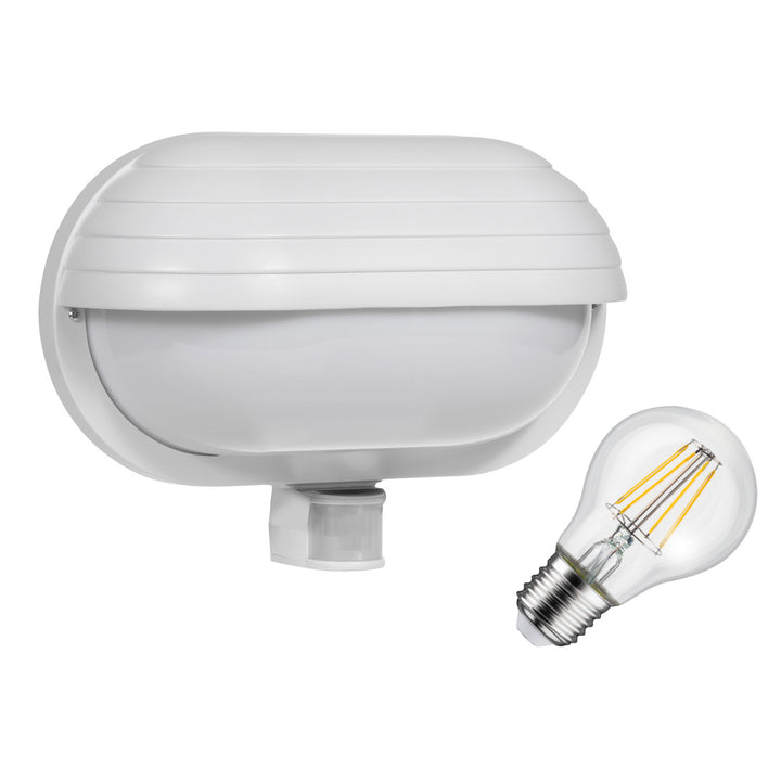 Maclean väggarmatur, med PIR-sensor, max. 60W, 180°, MCE33 W + LED 4W