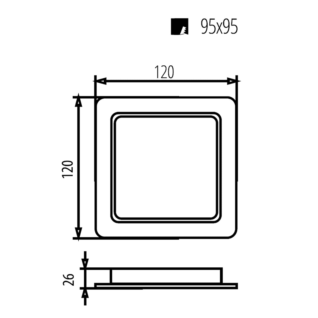 5x Maclean LED-takpanel, infälld SLIM, 9W, neutralvit 4000K, 120*120*26mm, 900lm, MCE373 S