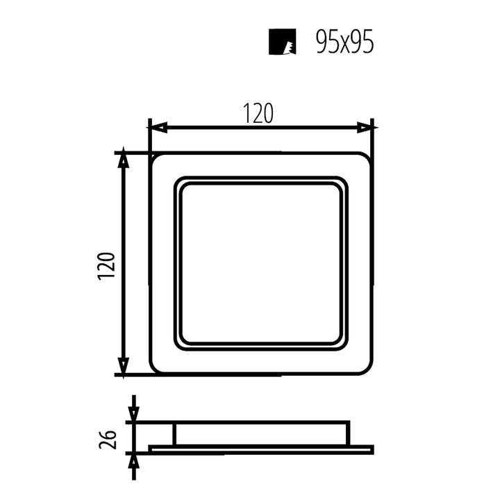5x Maclean LED-takpanel, infälld SLIM, 9W, neutralvit 4000K, 120*120*26mm, 900lm, MCE373 S