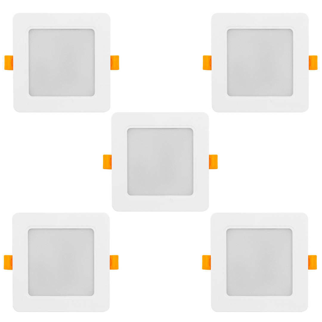 5x Maclean LED-takpanel, infälld SLIM, 9W, neutralvit 4000K, 120*120*26mm, 900lm, MCE373 S