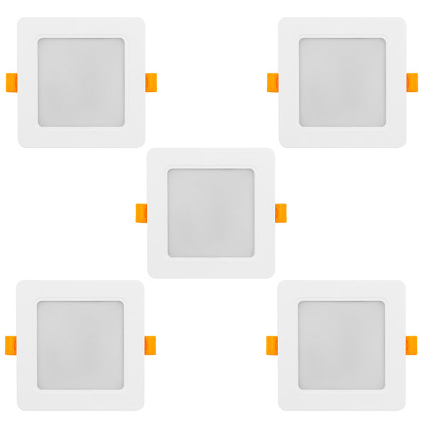 5x Maclean LED-takpanel, infälld SLIM, 9W, neutralvit 4000K, 120*120*26mm, 900lm, MCE373 S