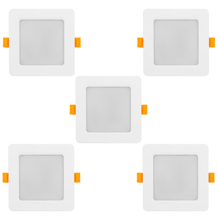 5x Maclean LED-takpanel, infälld SLIM, 9W, neutralvit 4000K, 120*120*26mm, 900lm, MCE373 S