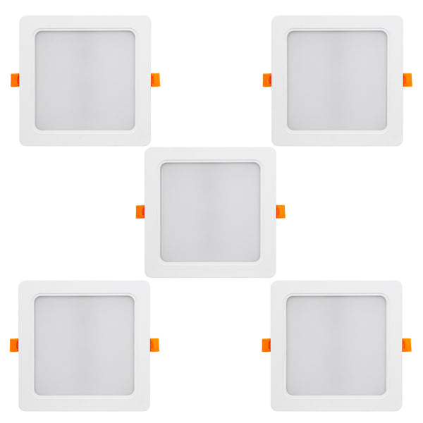 5x Maclean LED-takpanel, infälld SLIM, 18W, neutralvit 4000K, 170*170*26mm, 1900lm, MCE374 S
