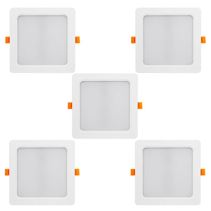 5x Maclean LED-takpanel, infälld SLIM, 18W, neutralvit 4000K, 170*170*26mm, 1900lm, MCE374 S