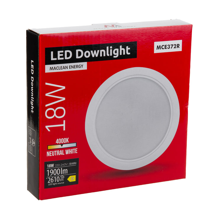 Maclean LED-takpanel, infälld montering SLIM, 18W, neutralvit 4000K, 170*26mm, 1800 lm, MCE372 R + adapter för ytmontering MCE377 R