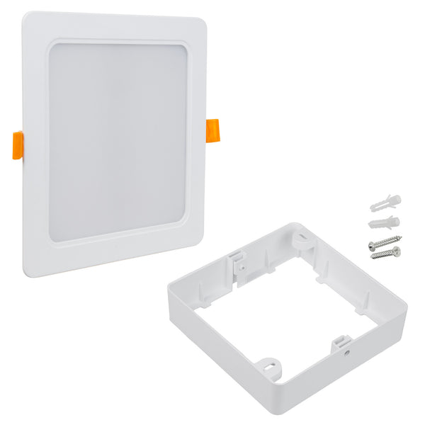 Maclean LED-takpanel, infälld montering SLIM, 18W, neutralvit 4000K, 170*170*26mm, 1800lm, MCE374 S + adapter för ytmontering MCE379 S