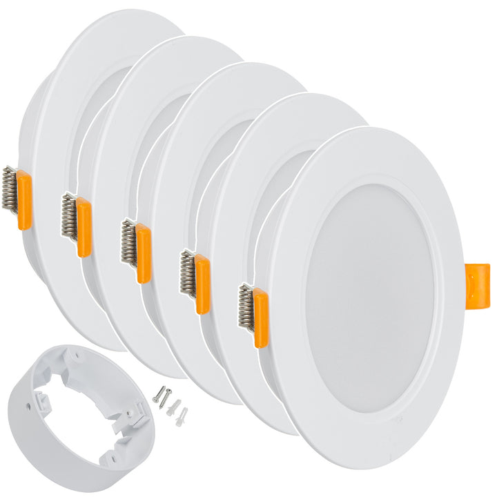 5x Maclean LED-takpanel, infälld SLIM, 9W, neutralvit 4000K, 120*26mm, 900lm, MCE371 R + ytadapter MCE376 R