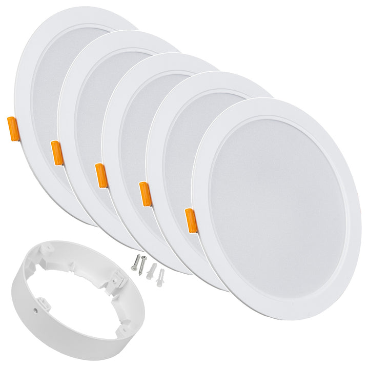 5x Maclean LED-takpanel, infälld SLIM, 18W, neutralvit 4000K, 170*26mm, 1800 lm, MCE372 R + ytadapter MCE377 R