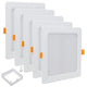 5x Maclean LED-takpanel, infälld SLIM, 18W, neutralvit 4000K, 170*170*26mm, 1800lm, MCE374 S + ytadapter MCE379 S
