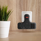 Maclean eluttag, fyrdubbelt med på/av-brytare, stabiliseringsfot, schuko-typ, 2x2,5A, 2x16A, MCE224 G/B