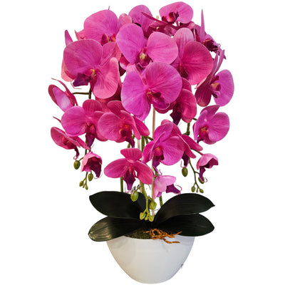 Damich konstgjord orkidé, rosa, tillverkad av gummi, 3pgo2