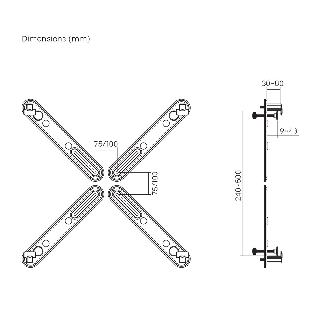 Adapter för skärmar utan hål i VESA-standarden Maclean, svart, 17"-32", max 10 kg, MC-990