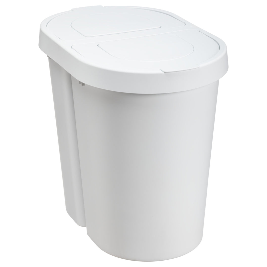 Plast Team papperskorg, gångjärnslock, dubbel, vit, 2 x 25 l, Seattle Swing