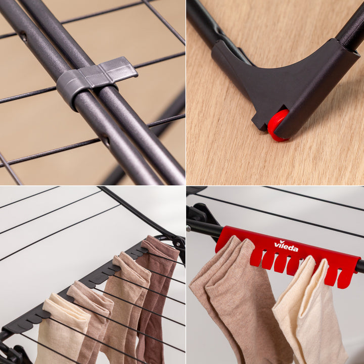 Vileda tvättork, torkyta 18m, svart, Universal Ultimate