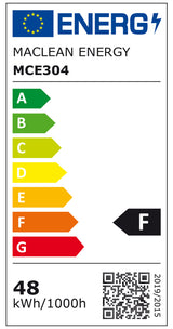 4x Maclean LED-lampa, E27, 48W, 220-240V AC, kallvit, 6500K, 5040lm, MCE304 CW