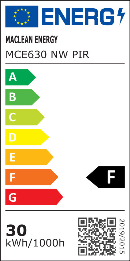 2x LED-strålkastare med Maclean rörelsedetektor, slim 30W, 2400lm, neutral vit (4000K), IP44, MCE630 NW PIR