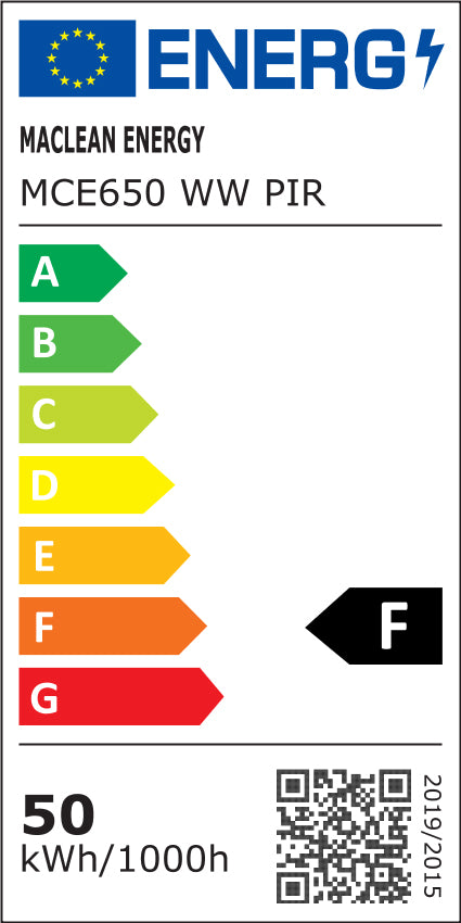 2x LED-strålkastare med Maclean-rörelsesensor, slim 50W, 4000lm, varmvit (3000K), IP44, MCE650 WW PIR