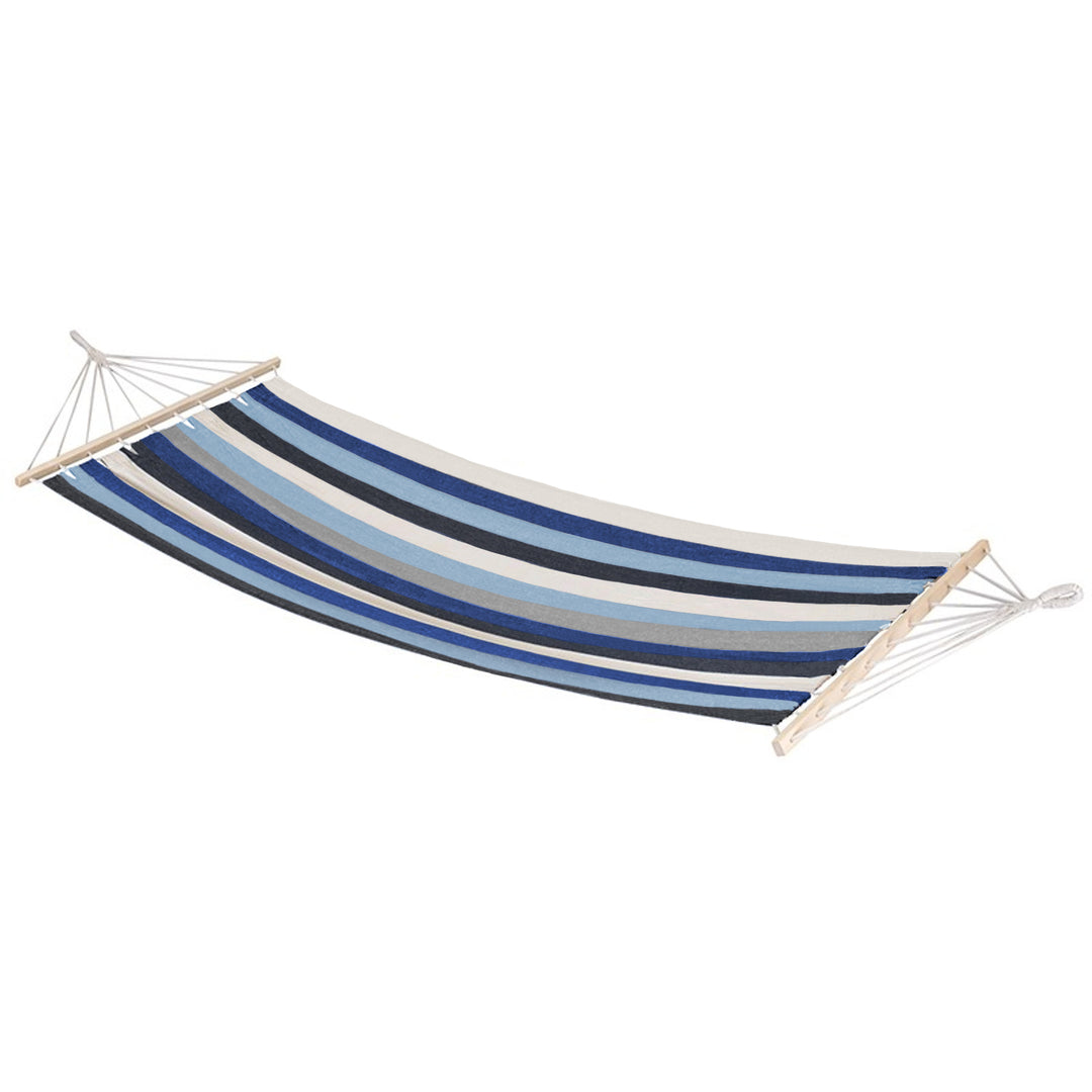 Hängmatta med tvärslå, 200x100 cm, 70% bomull / 30% polyester, upp till 120 kg, JLH004