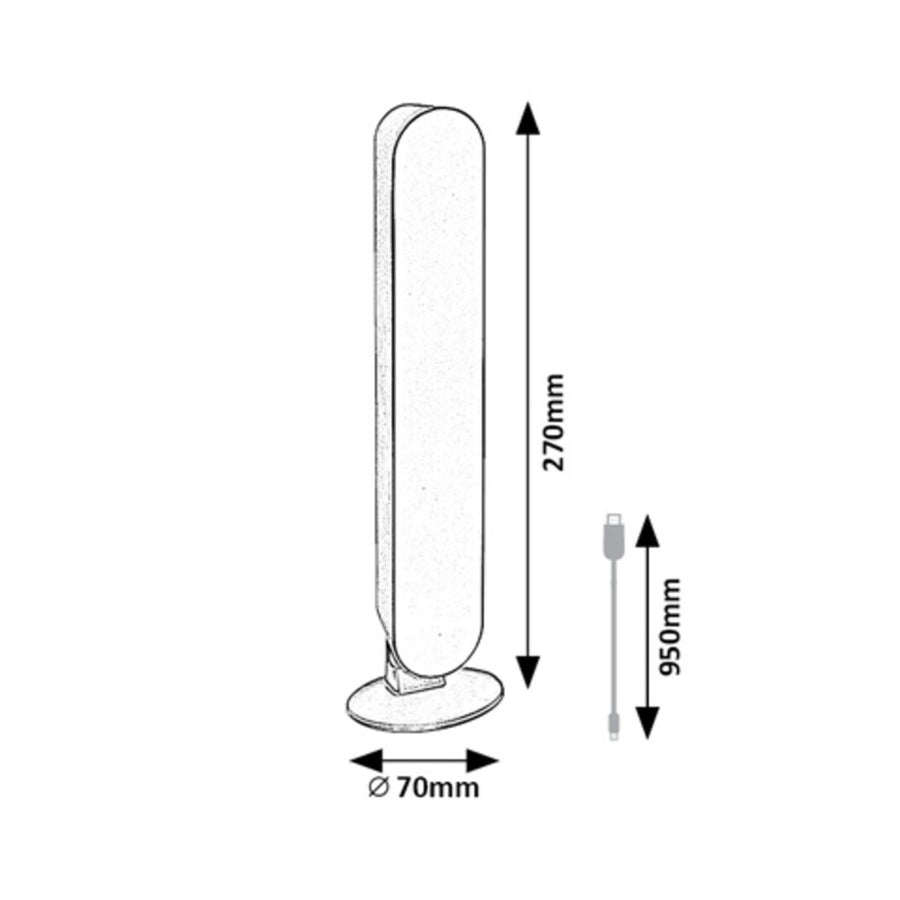 Rabalux, bordslampa, dekorativ, LED 3W, USB, Parker