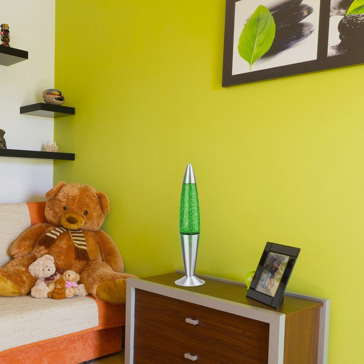 Rabalux lampa, lava-typ, med glitter, 25W, grön, Glitter