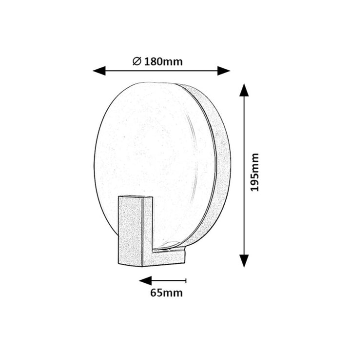 Rabalux vägglampa, utomhus, cirkulär, IP44, 10W, svart, Cypern