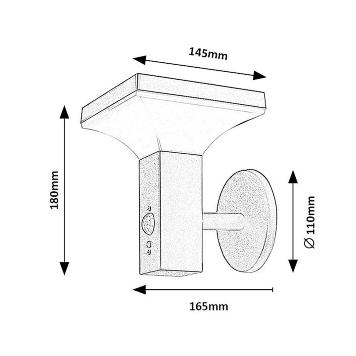 Rabalux, vägglampa, utomhus, sol, IP44, LED 4W, Geleen