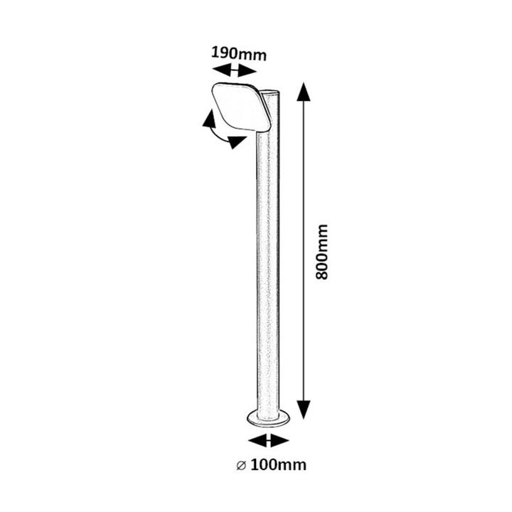 Rabalux lampa, stående, utomhus, LED 12W, IP44, 80 cm, svart, Odiel