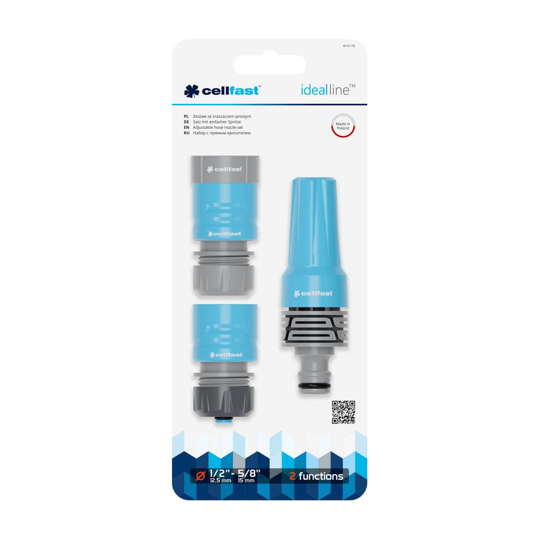 Cellfast-sats, rak sprinkler, 1/2'' snabbkoppling, Ideal