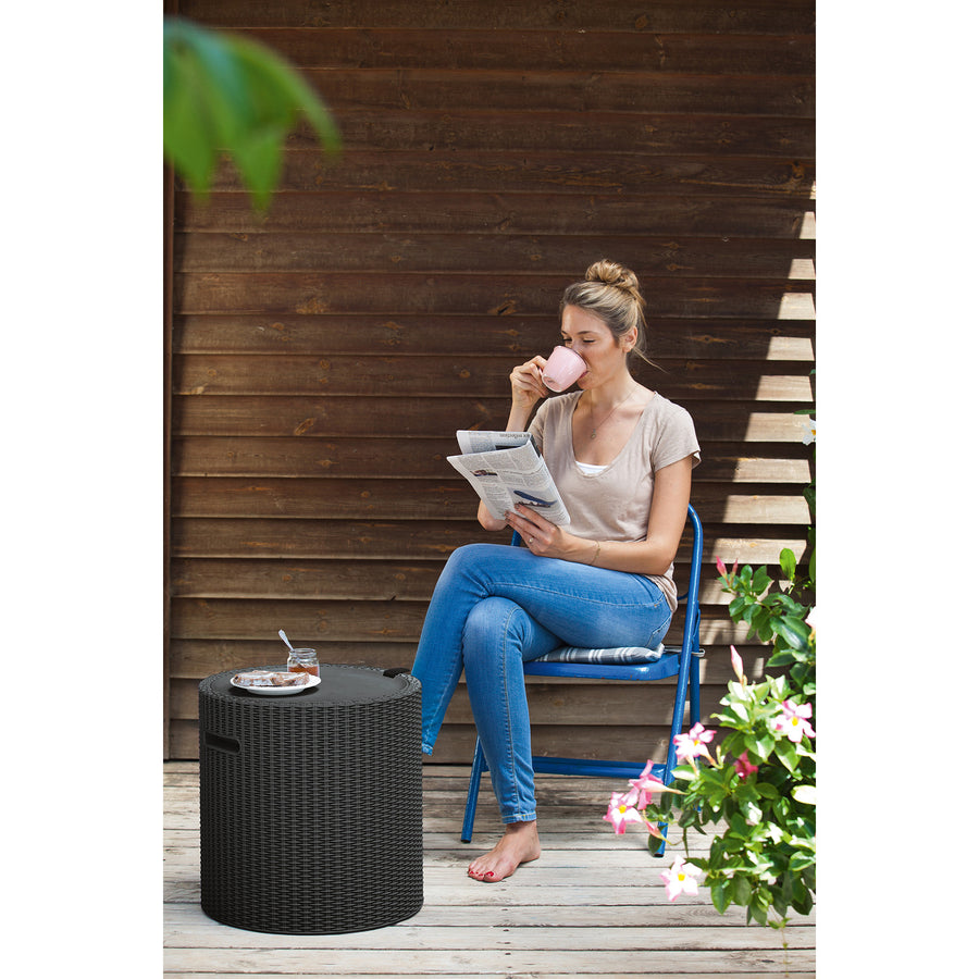 Keter bord, med förvaring, sits, antracit, Cool Pall