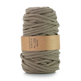WAS, cotton cord with polyester core, braided, 9mm, 50m, dark beige" tłumaczy się na "WAS, bomullssnodd med polyesterkärna, flätad, 9mm, 50m, mörk beige
