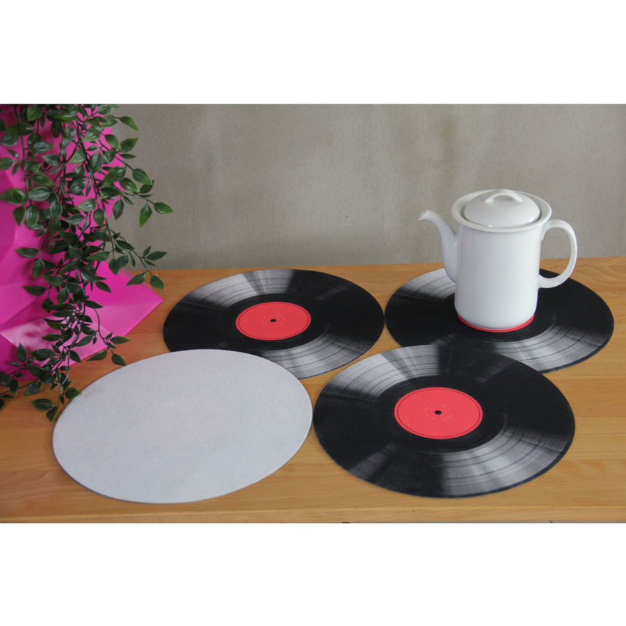 Bertoni bordsunderläggsset, 4 delar, rund, 33 cm, Vinyl