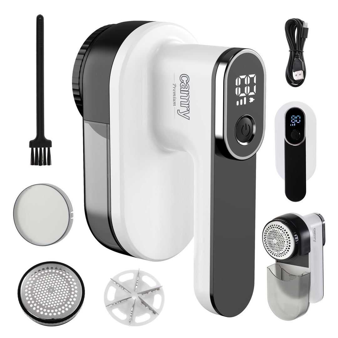 Camry Tissue Shaver, LCD-display, uppladdningsbart Li-Ion-batteri, vit och svart, CR 9620