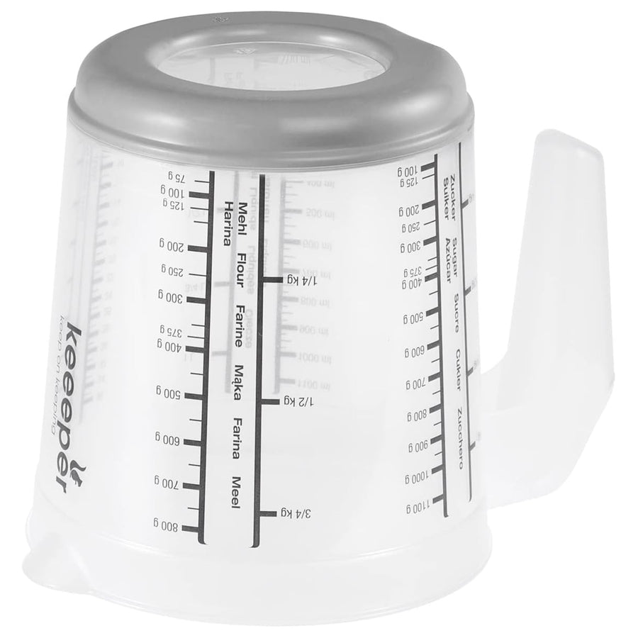 Keeeper mätkanna, halkfri, med handtag, 1l, nordic grey, Masimmo
