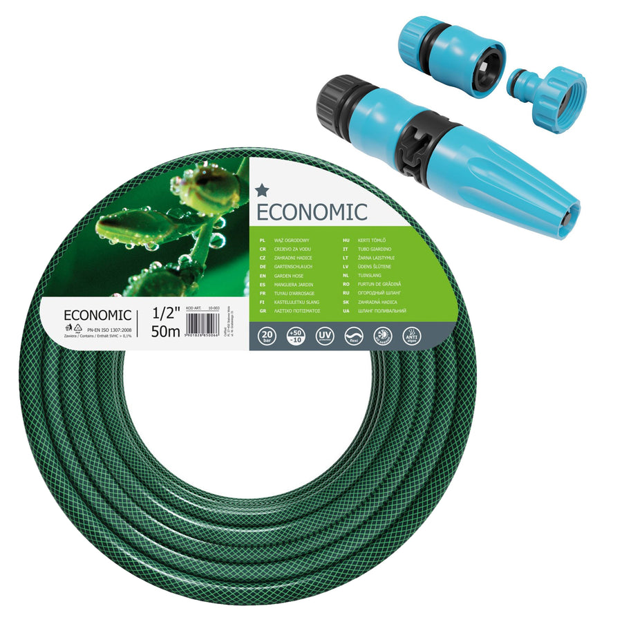 Cellfast Economic 1/2" trädgårdsslang 50m + sprinkler
