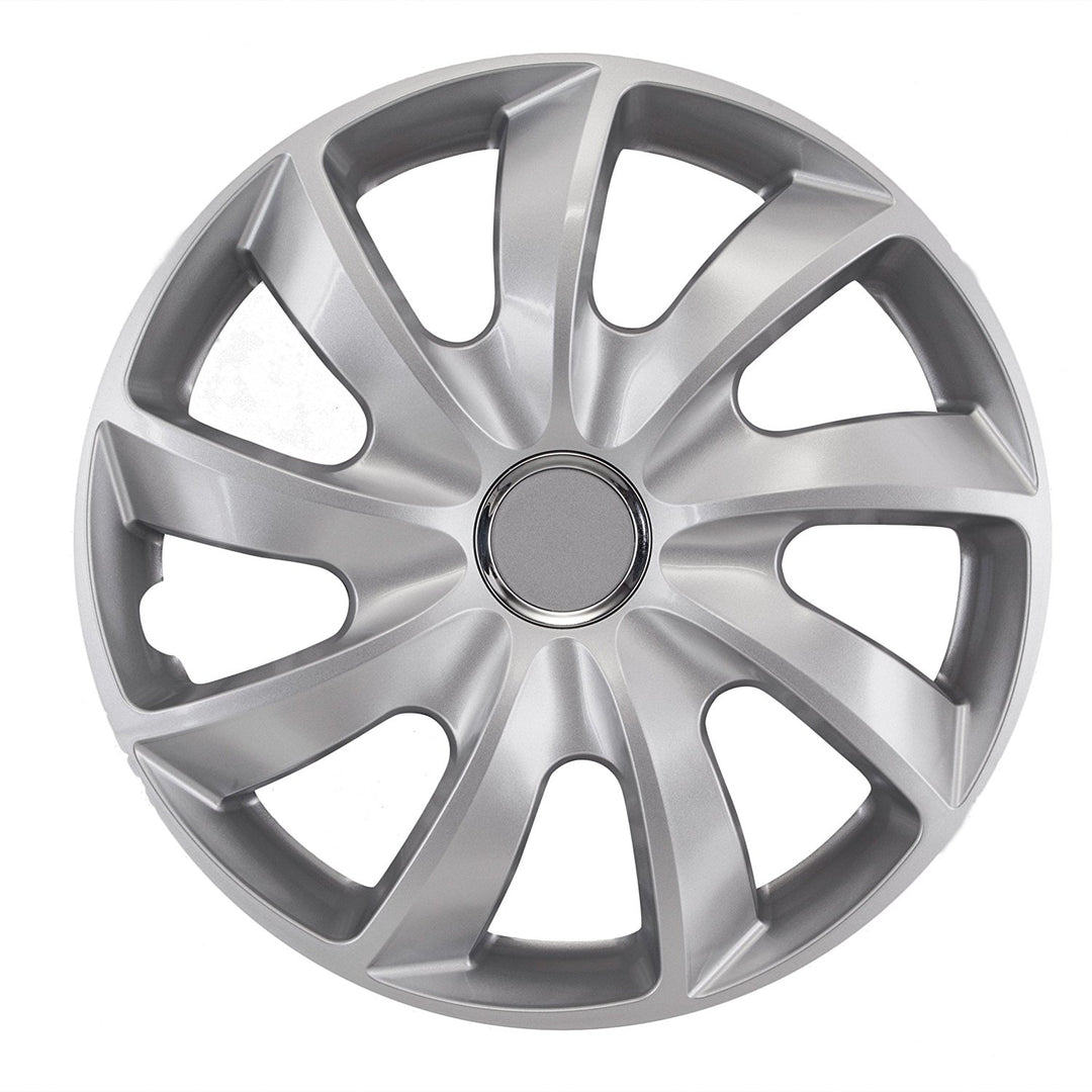 NRM Stig 16" Universal Hubcap - Silver Press-On, Single Piece for Enhanced Wheel Protection