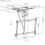 Maclean elektriskt takfäste för TV, TUYA-stöd, max VESA 600x400, 90st svängbart, 32"-75", 35kg, MC-490